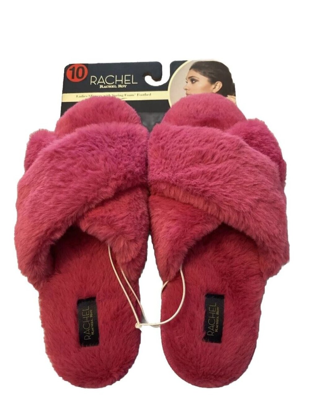 Woman's Slippers  Size L 9-10 Fuzzy Spring Foam by Rachel Roy Barbiecore